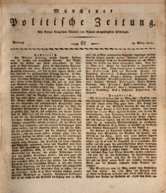 Münchener politische Zeitung (Süddeutsche Presse) Montag 20. März 1815