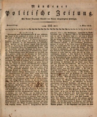 Münchener politische Zeitung (Süddeutsche Presse) Donnerstag 4. Mai 1815
