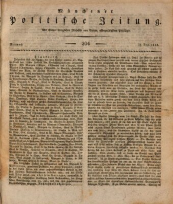 Münchener politische Zeitung (Süddeutsche Presse) Mittwoch 30. August 1815