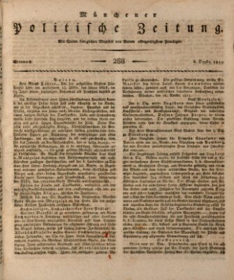 Münchener politische Zeitung (Süddeutsche Presse) Mittwoch 6. Dezember 1815