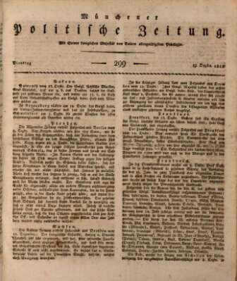 Münchener politische Zeitung (Süddeutsche Presse) Dienstag 19. Dezember 1815