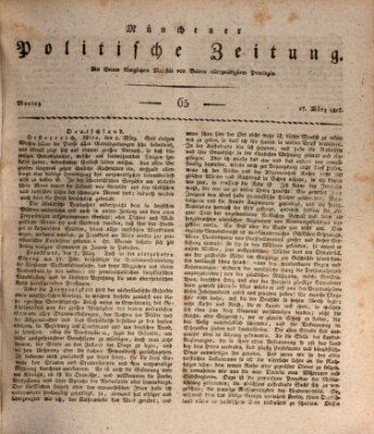 Münchener politische Zeitung (Süddeutsche Presse) Montag 17. März 1817