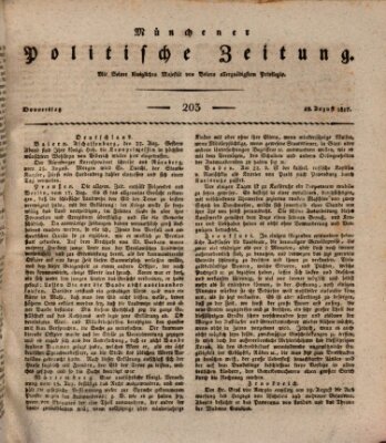 Münchener politische Zeitung (Süddeutsche Presse) Donnerstag 28. August 1817