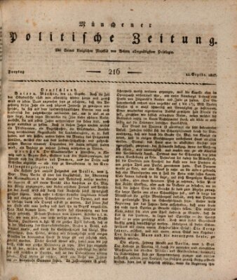 Münchener politische Zeitung (Süddeutsche Presse) Freitag 12. September 1817