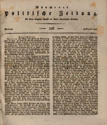 Münchener politische Zeitung (Süddeutsche Presse) Mittwoch 24. September 1817
