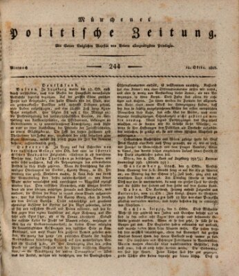 Münchener politische Zeitung (Süddeutsche Presse) Mittwoch 15. Oktober 1817