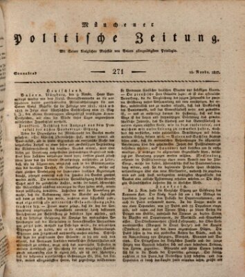 Münchener politische Zeitung (Süddeutsche Presse) Samstag 15. November 1817
