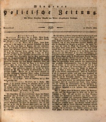 Münchener politische Zeitung (Süddeutsche Presse) Samstag 13. Dezember 1817