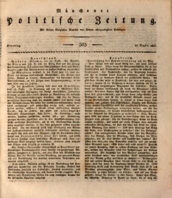 Münchener politische Zeitung (Süddeutsche Presse) Dienstag 23. Dezember 1817