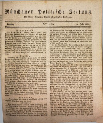 Münchener politische Zeitung (Süddeutsche Presse) Dienstag 24. Juli 1821