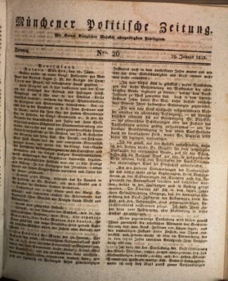 Münchener politische Zeitung (Süddeutsche Presse) Dienstag 29. Januar 1822