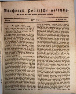 Münchener politische Zeitung (Süddeutsche Presse) Dienstag 19. Februar 1822