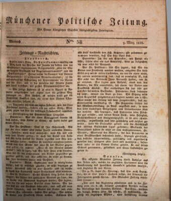 Münchener politische Zeitung (Süddeutsche Presse) Mittwoch 9. März 1825