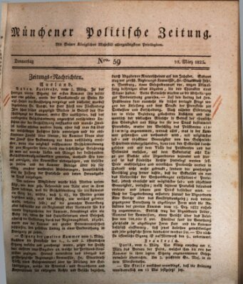 Münchener politische Zeitung (Süddeutsche Presse) Donnerstag 10. März 1825
