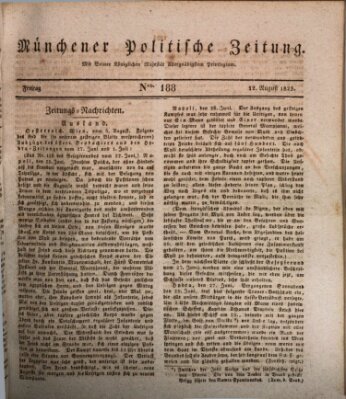 Münchener politische Zeitung (Süddeutsche Presse) Freitag 12. August 1825