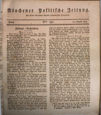 Münchener politische Zeitung (Süddeutsche Presse) Freitag 19. August 1825
