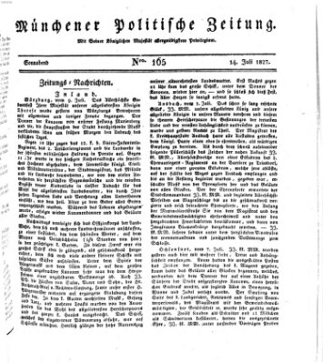 Münchener politische Zeitung (Süddeutsche Presse) Samstag 14. Juli 1827