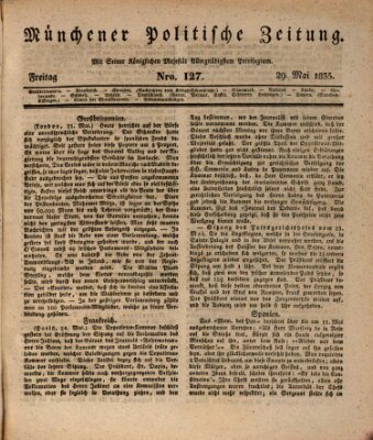 Münchener politische Zeitung (Süddeutsche Presse) Freitag 29. Mai 1835