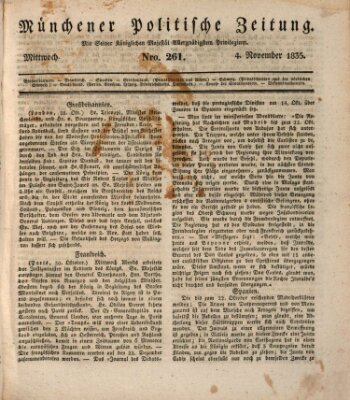 Münchener politische Zeitung (Süddeutsche Presse) Mittwoch 4. November 1835