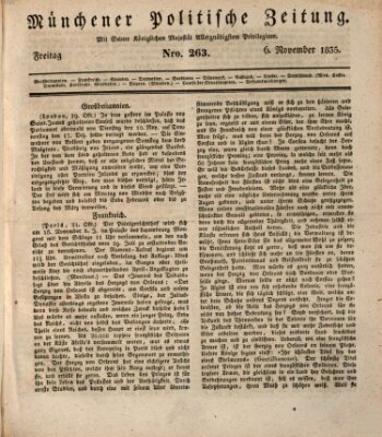 Münchener politische Zeitung (Süddeutsche Presse) Freitag 6. November 1835
