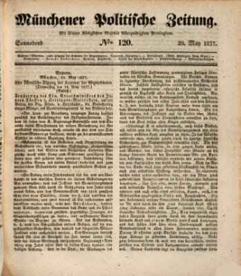 Münchener politische Zeitung (Süddeutsche Presse) Samstag 20. Mai 1837