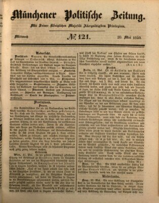Münchener politische Zeitung (Süddeutsche Presse) Mittwoch 20. Mai 1840