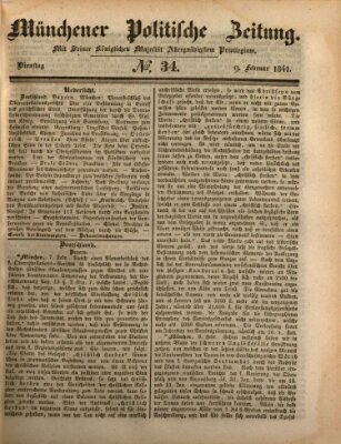 Münchener politische Zeitung (Süddeutsche Presse) Dienstag 9. Februar 1841