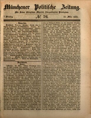 Münchener politische Zeitung (Süddeutsche Presse) Dienstag 30. März 1841