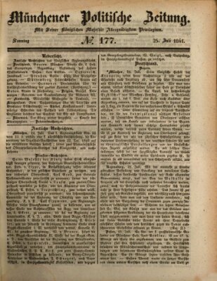 Münchener politische Zeitung (Süddeutsche Presse) Sonntag 25. Juli 1841