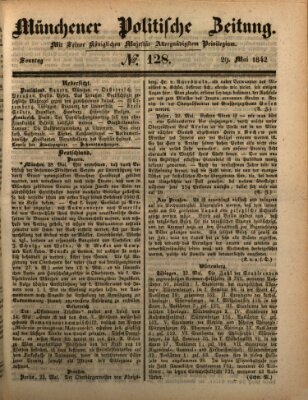 Münchener politische Zeitung (Süddeutsche Presse) Sonntag 29. Mai 1842