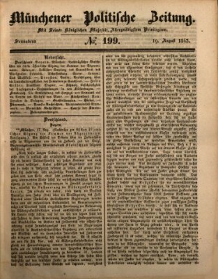 Münchener politische Zeitung (Süddeutsche Presse) Samstag 19. August 1843