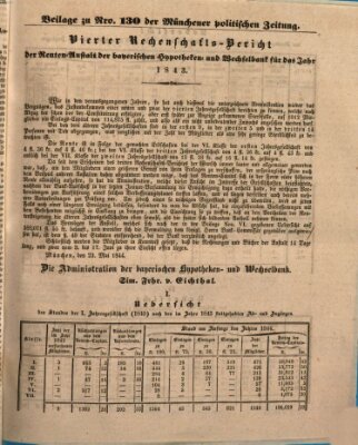 Münchener politische Zeitung (Süddeutsche Presse) Samstag 1. Juni 1844