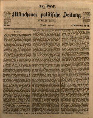 Münchener politische Zeitung (Süddeutsche Presse) Freitag 5. November 1847