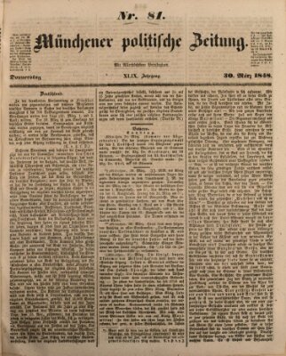 Münchener politische Zeitung (Süddeutsche Presse) Donnerstag 30. März 1848
