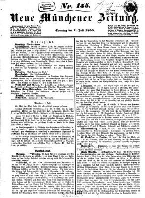 Neue Münchener Zeitung (Süddeutsche Presse) Sonntag 1. Juli 1855