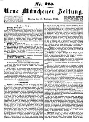 Neue Münchener Zeitung (Süddeutsche Presse) Dienstag 18. September 1855