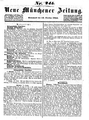 Neue Münchener Zeitung (Süddeutsche Presse) Samstag 13. Oktober 1855