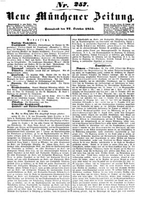 Neue Münchener Zeitung (Süddeutsche Presse) Samstag 27. Oktober 1855