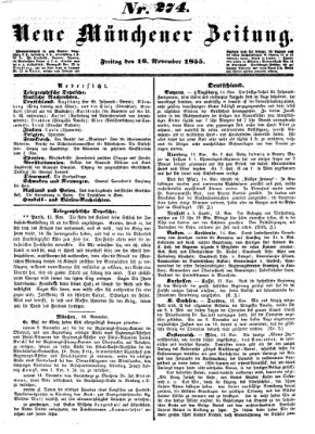 Neue Münchener Zeitung (Süddeutsche Presse) Freitag 16. November 1855