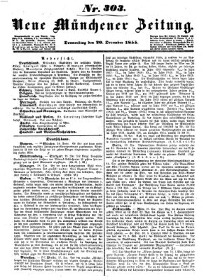 Neue Münchener Zeitung (Süddeutsche Presse) Donnerstag 20. Dezember 1855