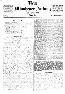 Neue Münchener Zeitung (Süddeutsche Presse) Freitag 2. Januar 1857
