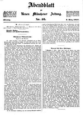 Neue Münchener Zeitung (Süddeutsche Presse) Montag 2. März 1857