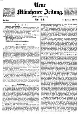 Neue Münchener Zeitung (Süddeutsche Presse) Freitag 5. Februar 1858