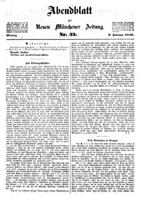 Neue Münchener Zeitung (Süddeutsche Presse) Montag 8. Februar 1858
