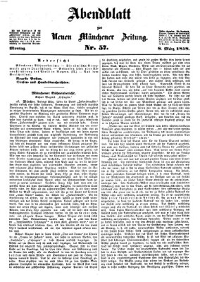Neue Münchener Zeitung (Süddeutsche Presse) Montag 8. März 1858