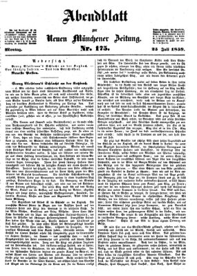 Neue Münchener Zeitung (Süddeutsche Presse) Montag 25. Juli 1859