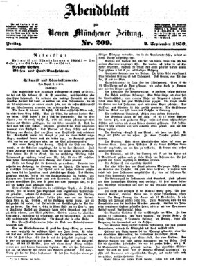 Neue Münchener Zeitung (Süddeutsche Presse) Freitag 2. September 1859