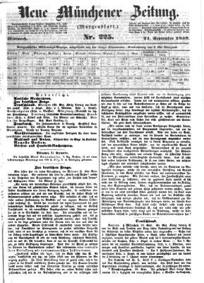 Neue Münchener Zeitung (Süddeutsche Presse) Mittwoch 21. September 1859