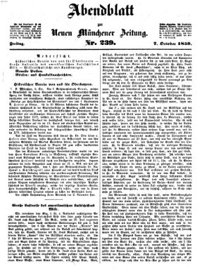Neue Münchener Zeitung (Süddeutsche Presse) Freitag 7. Oktober 1859