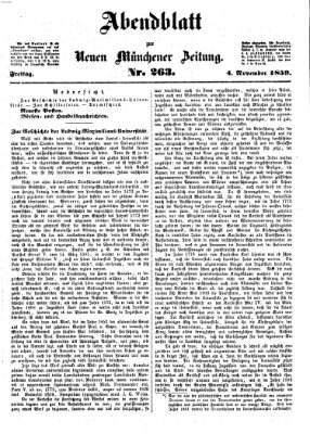 Neue Münchener Zeitung (Süddeutsche Presse) Freitag 4. November 1859